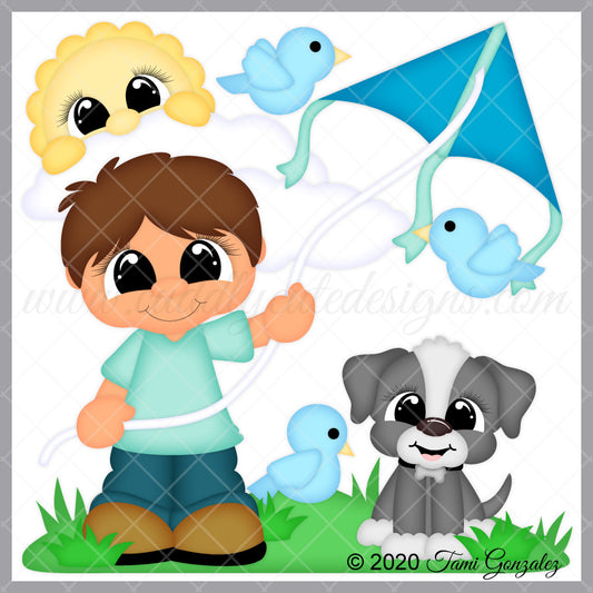 Boy Flying a Kite