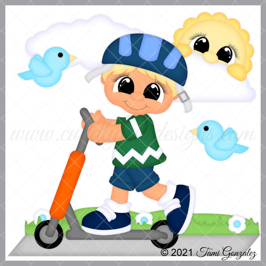 Boy on Scooter