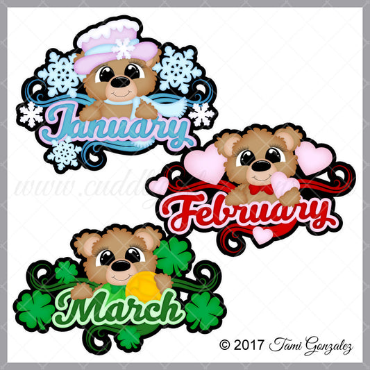 Calendar Bears - January - February - March