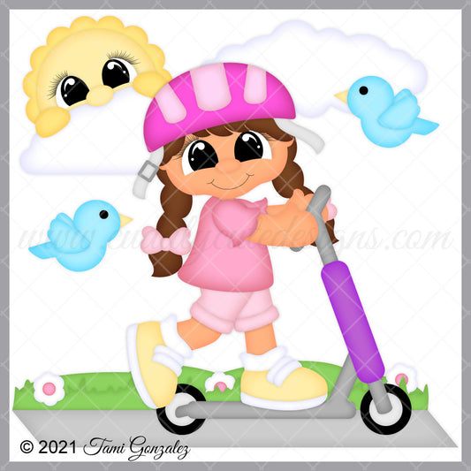 Girl on Scooter