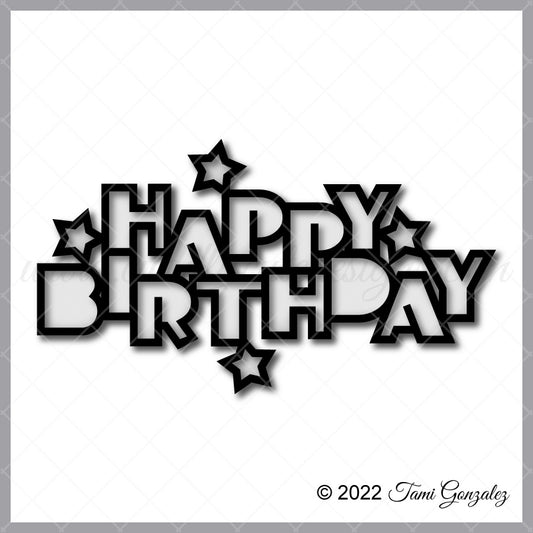 Happy Birthday Outline Title