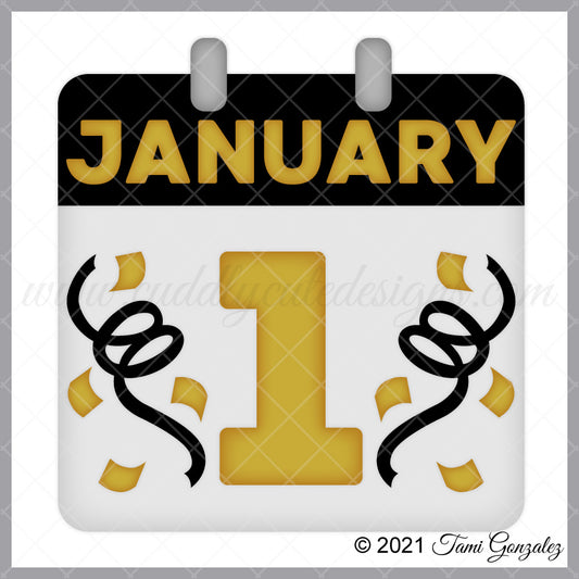 January 1st Calendar Page