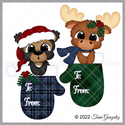 Mitten Tags - Bear & Moose
