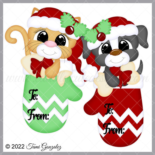 Mitten Tags - Cat & Dog