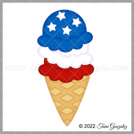 Patriotic Ice Cream Cone