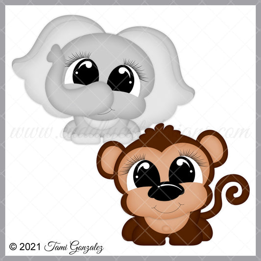 Pudgies - Elephant & Monkey