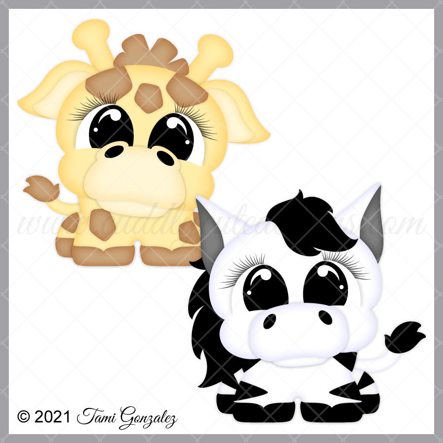 Pudgies - Giraffe & Zebra