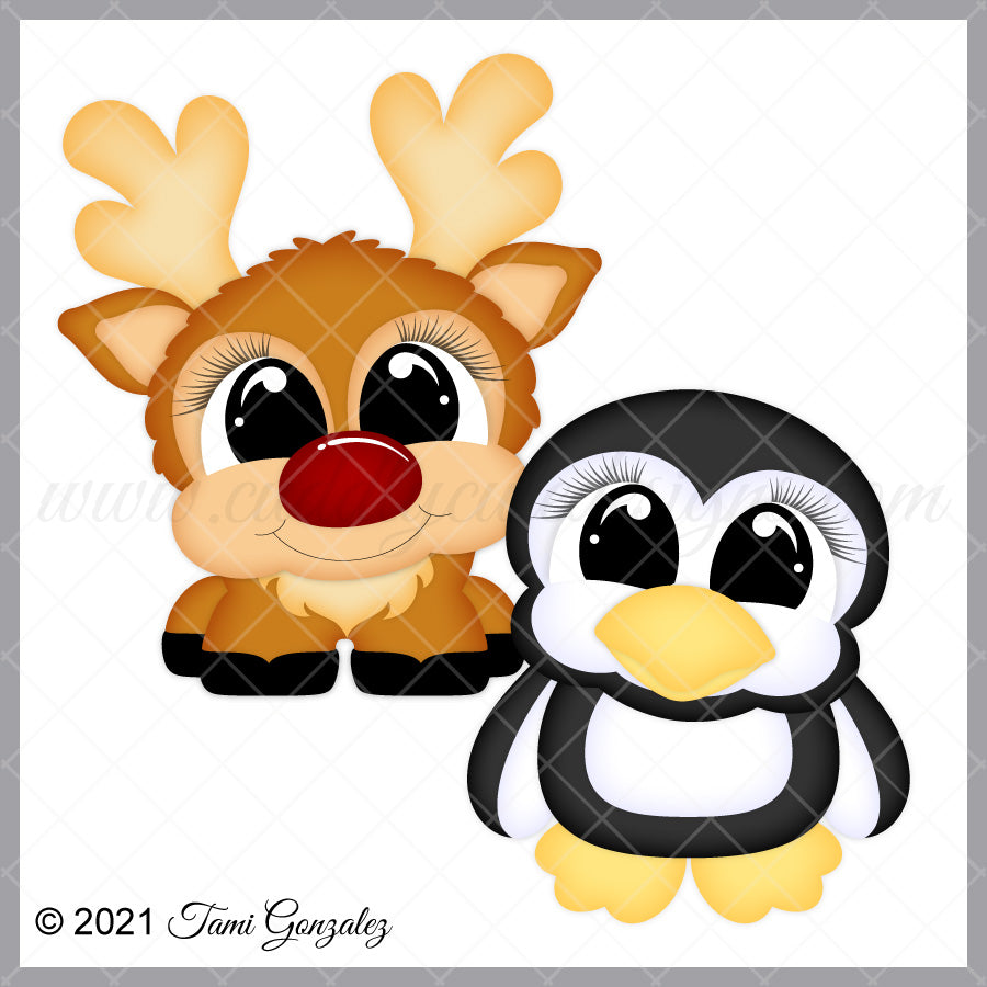 Pudgies - Reindeer & Penguin
