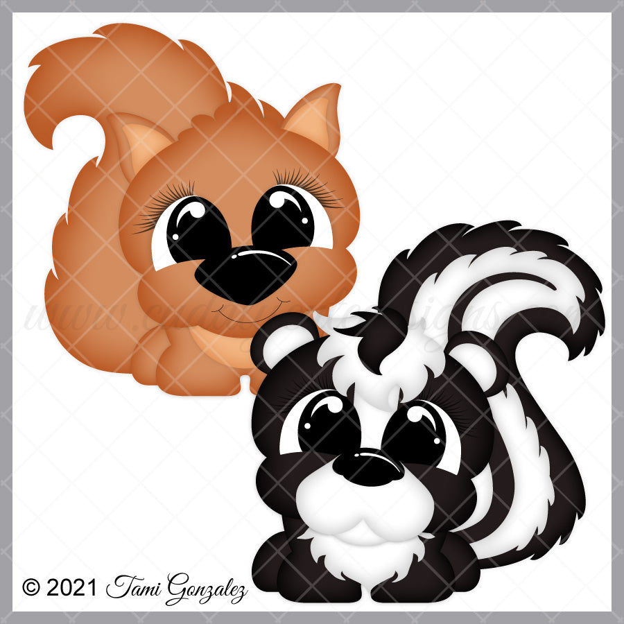 Pudgies - Squirrel & Skunk