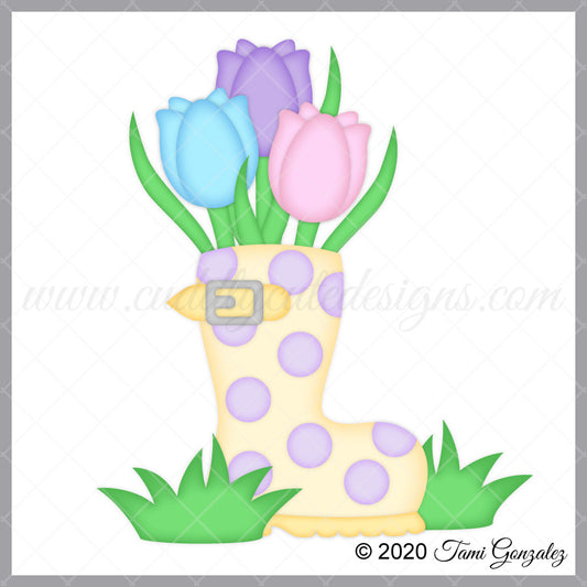 Rain Boot Tulips