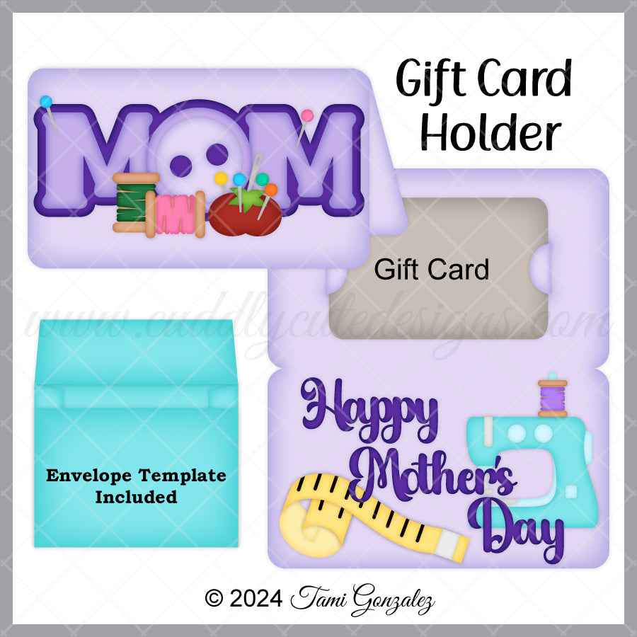 gift card sleeves template Sewing Mom Gift Card Holder – Cuddly Cute Designs