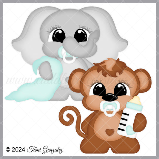 Snuggle Babies - Elephant & Monkey