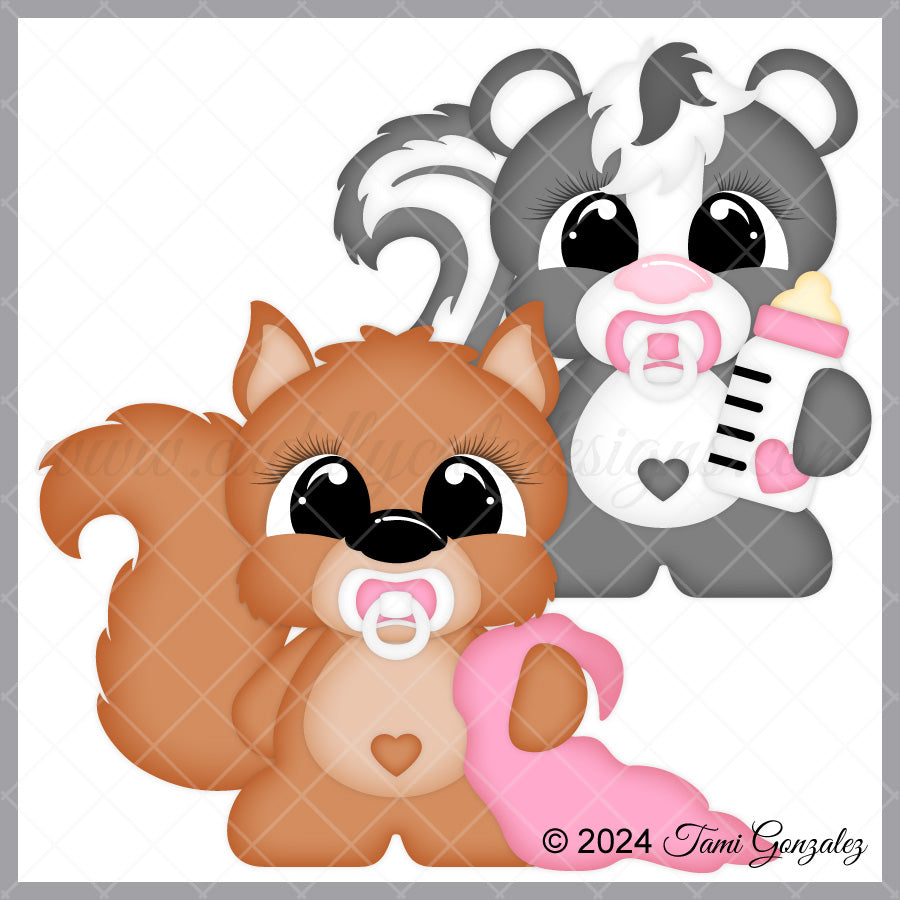 Snuggle Babies - Squirrel & Skunk
