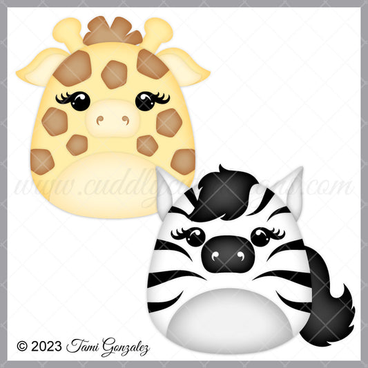 Squishables - Giraffe & Zebra