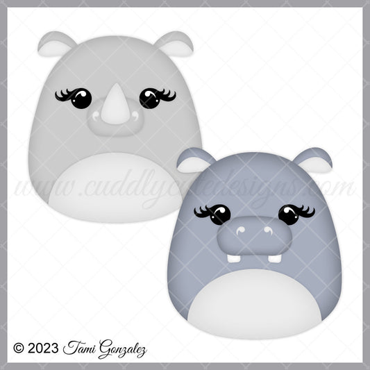 Squishables - Rhino & Hippo