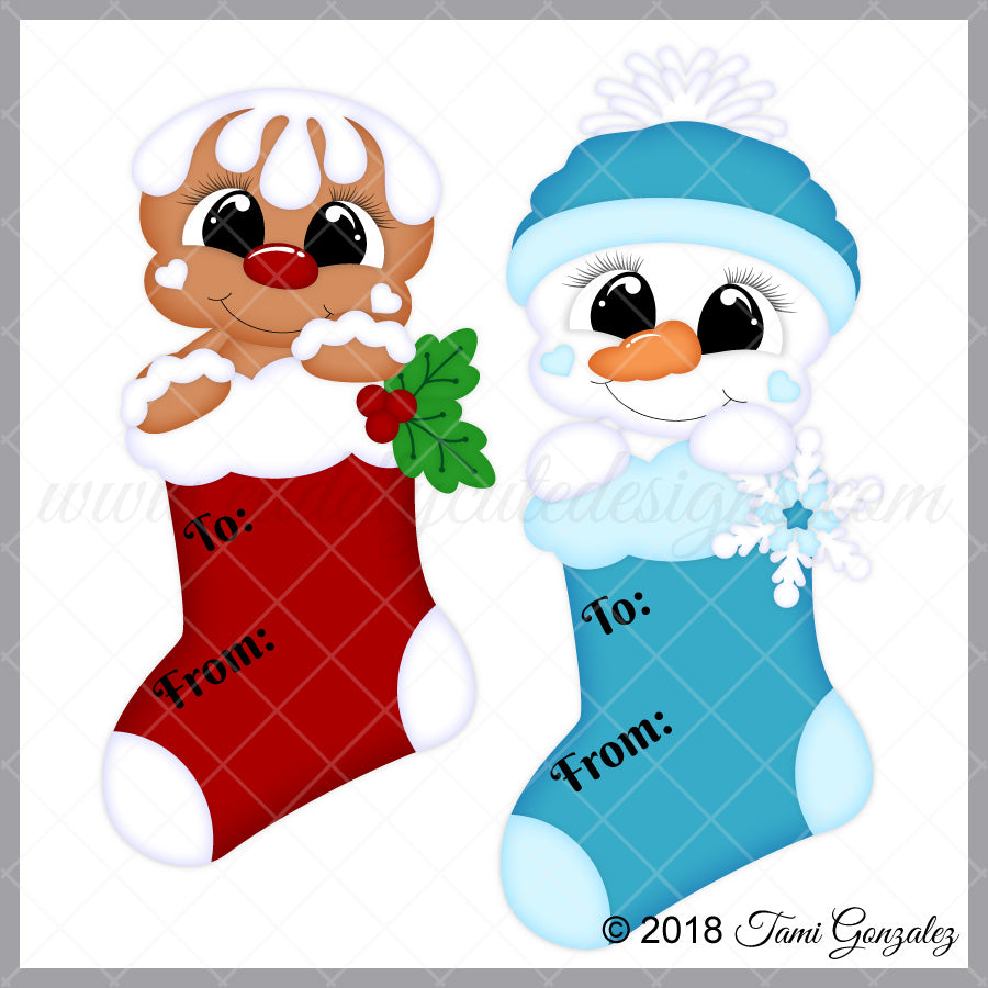 Stocking Tags - Ginger & Snowman