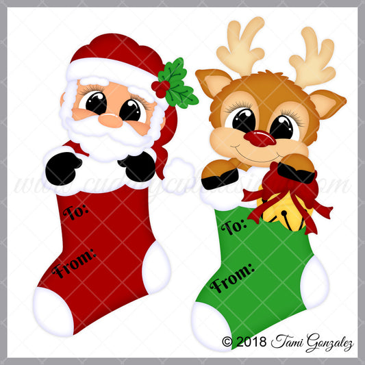 Stocking Tags - Santa & Reindeer