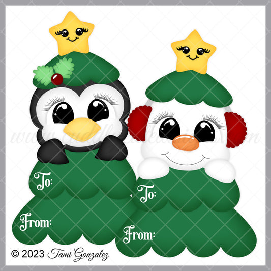 Tree Tags - Penguin & Snowman