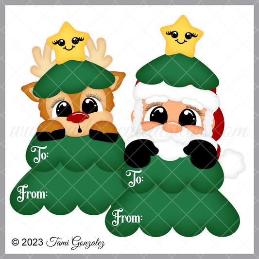 Tree Tags - Reindeer & Santa