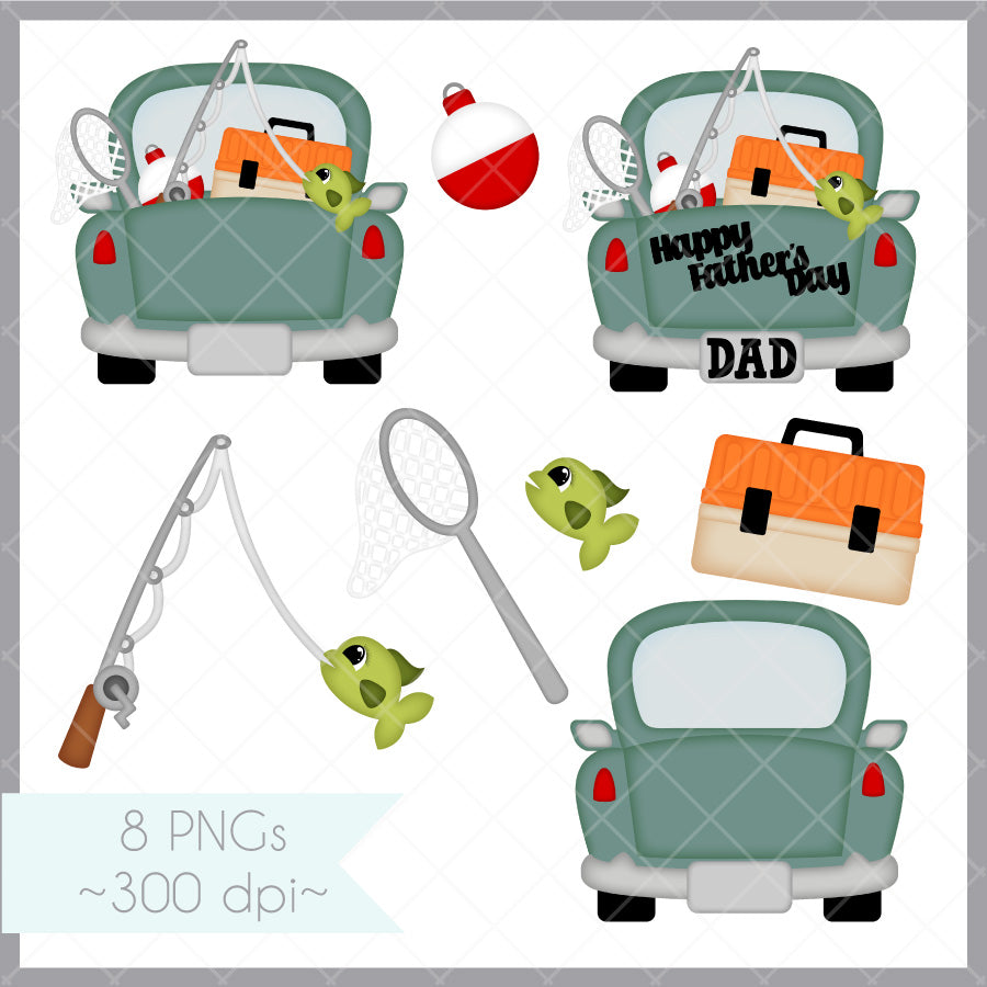Dad Fishing Truck