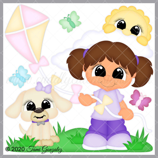 Girl Flying a Kite