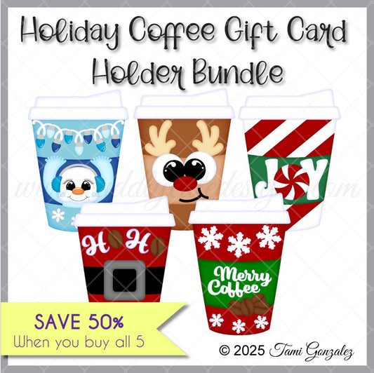 Holiday Coffee Gift Card Holder Bundle