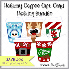 Holiday Coffee Gift Card Holder Bundle