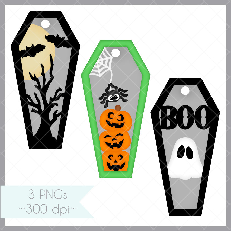 Layered Halloween Tags