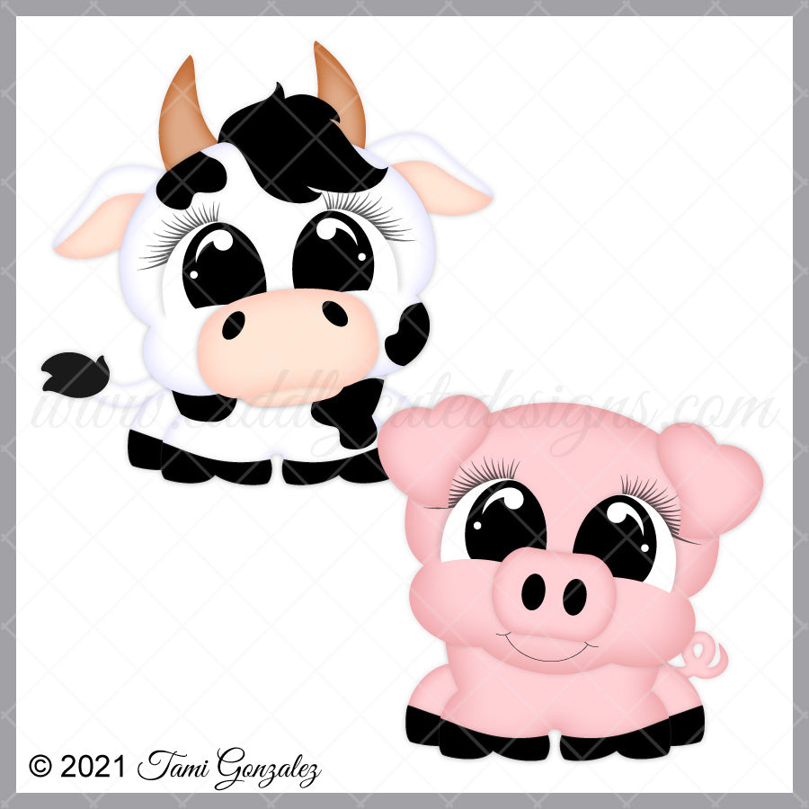 Pudgies - Cow & Pig