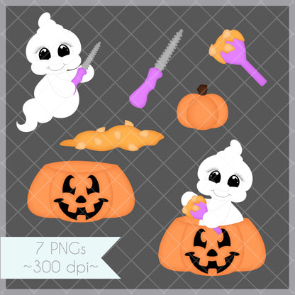 Pumpkin Carving Ghosts