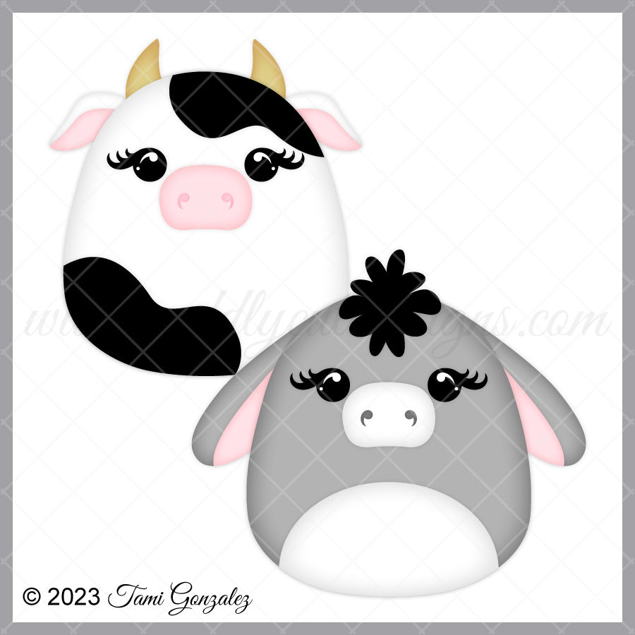 Squishable Bull Squishables - Cow & Donkey – Cuddly Cute Designs
