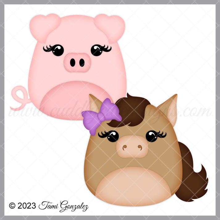Squishables - Pig & Horse – Cuddly Cute Designs