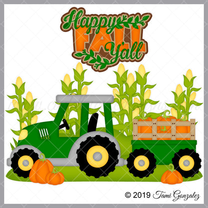 Tractor with Pumpkins