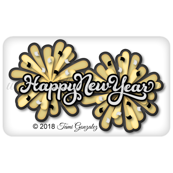 Happy New Year cake topper SVG